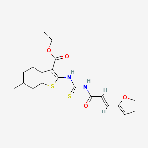 molecular formula C20H22N2O4S2 B10869113 ethyl 2-({[(2E)-3-(furan-2-yl)prop-2-enoyl]carbamothioyl}amino)-6-methyl-4,5,6,7-tetrahydro-1-benzothiophene-3-carboxylate 