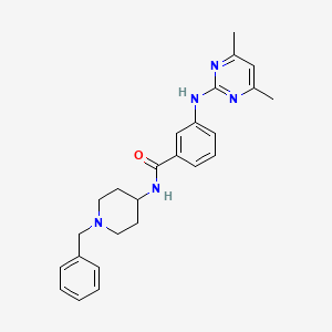 molecular formula C25H29N5O B10869138 N-(1-benzylpiperidin-4-yl)-3-((4,6-dimethylpyrimidin-2-yl)amino)benzamide 