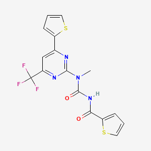 N-{methyl[4-(thiophen-2-yl)-6-(trifluoromethyl)pyrimidin-2-yl]carbamoyl}thiophene-2-carboxamide