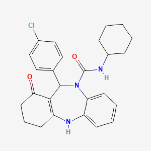 11-(4-chlorophenyl)-N-cyclohexyl-1-oxo-1,2,3,4,5,11-hexahydro-10H-dibenzo[b,e][1,4]diazepine-10-carboxamide