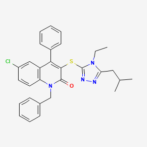 1-benzyl-6-chloro-3-{[4-ethyl-5-(2-methylpropyl)-4H-1,2,4-triazol-3-yl]sulfanyl}-4-phenylquinolin-2(1H)-one