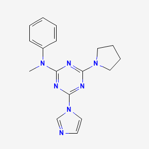 4-imidazol-1-yl-N-methyl-N-phenyl-6-pyrrolidin-1-yl-1,3,5-triazin-2-amine