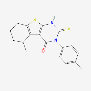 molecular formula C18H18N2OS2 B10869176 5-methyl-3-(4-methylphenyl)-2-sulfanyl-5,6,7,8-tetrahydro[1]benzothieno[2,3-d]pyrimidin-4(3H)-one 