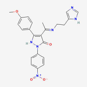 (4Z)-4-(1-{[2-(1H-imidazol-5-yl)ethyl]amino}ethylidene)-5-(4-methoxyphenyl)-2-(4-nitrophenyl)-2,4-dihydro-3H-pyrazol-3-one