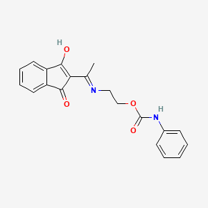 molecular formula C20H18N2O4 B10869210 2-{[1-(1,3-dioxo-1,3-dihydro-2H-inden-2-ylidene)ethyl]amino}ethyl phenylcarbamate 