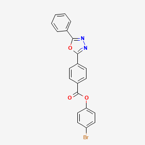 molecular formula C21H13BrN2O3 B10869225 4-Bromophenyl 4-(5-phenyl-1,3,4-oxadiazol-2-yl)benzoate 