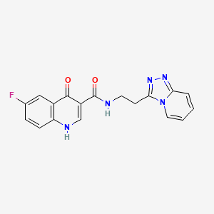 molecular formula C18H14FN5O2 B10869271 6-fluoro-4-hydroxy-N-[2-([1,2,4]triazolo[4,3-a]pyridin-3-yl)ethyl]quinoline-3-carboxamide 