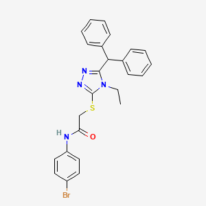 molecular formula C25H23BrN4OS B10869285 N-(4-bromophenyl)-2-{[5-(diphenylmethyl)-4-ethyl-4H-1,2,4-triazol-3-yl]sulfanyl}acetamide 