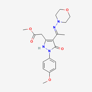 molecular formula C19H24N4O5 B10869317 methyl {(4Z)-1-(4-methoxyphenyl)-4-[1-(morpholin-4-ylamino)ethylidene]-5-oxo-4,5-dihydro-1H-pyrazol-3-yl}acetate 