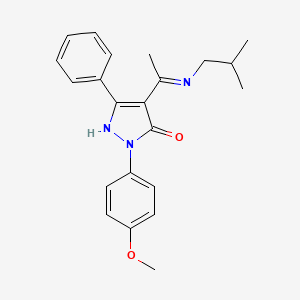 (4Z)-2-(4-methoxyphenyl)-4-{1-[(2-methylpropyl)amino]ethylidene}-5-phenyl-2,4-dihydro-3H-pyrazol-3-one