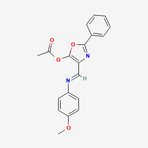 [4-[(4-methoxyphenyl)iminomethyl]-2-phenyl-1,3-oxazol-5-yl] acetate