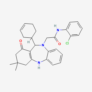 N-(2-chlorophenyl)-2-[11-(cyclohex-3-en-1-yl)-3,3-dimethyl-1-oxo-1,2,3,4,5,11-hexahydro-10H-dibenzo[b,e][1,4]diazepin-10-yl]acetamide