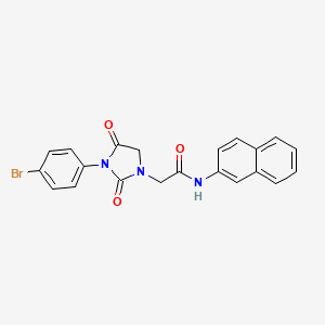 2-[3-(4-bromophenyl)-2,4-dioxoimidazolidin-1-yl]-N-(naphthalen-2-yl)acetamide