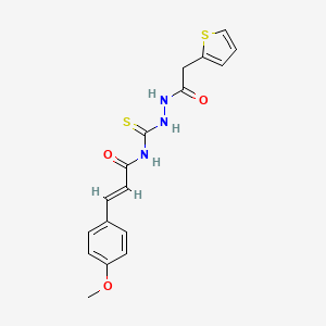 molecular formula C17H17N3O3S2 B10869385 3-(4-Methoxy-phenyl)-N-[N'-(2-thiophen-2-yl-acetyl)-hydrazinocarbothioyl]-acrylamide 