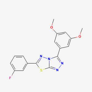 molecular formula C17H13FN4O2S B10869387 3-(3,5-Dimethoxyphenyl)-6-(3-fluorophenyl)[1,2,4]triazolo[3,4-b][1,3,4]thiadiazole 