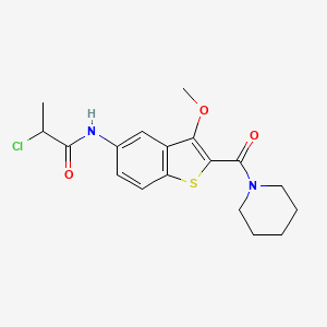 2-Chloro-N-[3-methoxy-2-(piperidinocarbonyl)-1-benzothiophen-5-YL]propanamide