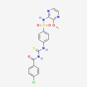 molecular formula C19H16ClN5O4S2 B10869416 4-chloro-N-({4-[(3-methoxypyrazin-2-yl)sulfamoyl]phenyl}carbamothioyl)benzamide 