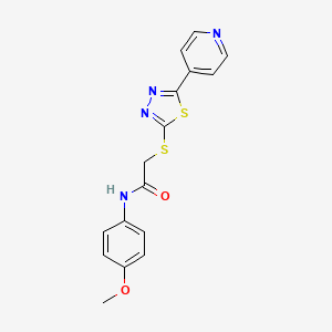 molecular formula C16H14N4O2S2 B10869419 N-(4-methoxyphenyl)-2-{[5-(pyridin-4-yl)-1,3,4-thiadiazol-2-yl]sulfanyl}acetamide 