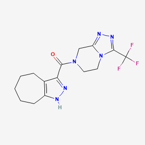 molecular formula C15H17F3N6O B10869425 2,4,5,6,7,8-hexahydrocyclohepta[c]pyrazol-3-yl[3-(trifluoromethyl)-5,6-dihydro[1,2,4]triazolo[4,3-a]pyrazin-7(8H)-yl]methanone 