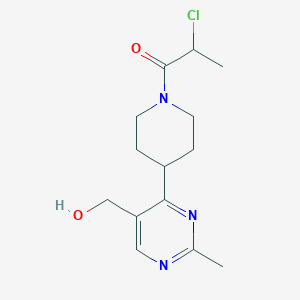 2-Chloro-1-{4-[5-(hydroxymethyl)-2-methyl-4-pyrimidinyl]piperidino}-1-propanone