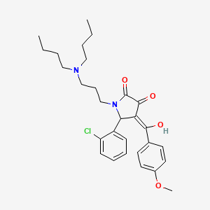 molecular formula C29H37ClN2O4 B10869455 5-(2-Chlorophenyl)-1-[3-(dibutylamino)propyl]-3-hydroxy-4-(4-methoxybenzoyl)-1,5-dihydro-2H-pyrrol-2-one 