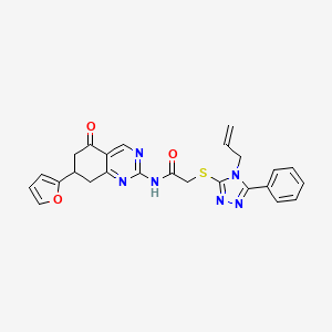 N-[7-(furan-2-yl)-5-oxo-5,6,7,8-tetrahydroquinazolin-2-yl]-2-{[5-phenyl-4-(prop-2-en-1-yl)-4H-1,2,4-triazol-3-yl]sulfanyl}acetamide