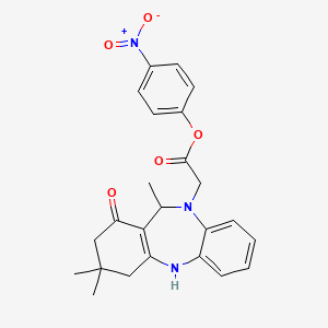 4-nitrophenyl (3,3,11-trimethyl-1-oxo-1,2,3,4,5,11-hexahydro-10H-dibenzo[b,e][1,4]diazepin-10-yl)acetate