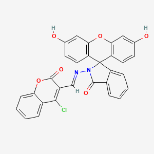 2-{[(4-Chloro-2-oxo-2H-chromen-3-YL)methylene]amino}-3',6'-dihydroxyspiro[isoindole-1,9'-xanthen]-3(2H)-one