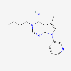 molecular formula C17H21N5 B10869544 3-butyl-5,6-dimethyl-7-(pyridin-3-yl)-3,7-dihydro-4H-pyrrolo[2,3-d]pyrimidin-4-imine 