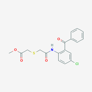 molecular formula C18H16ClNO4S B10869550 Methyl [(2-{[4-chloro-2-(phenylcarbonyl)phenyl]amino}-2-oxoethyl)sulfanyl]acetate 