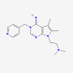 molecular formula C18H24N6 B10869571 2-[4-imino-5,6-dimethyl-3-(pyridin-4-ylmethyl)-3,4-dihydro-7H-pyrrolo[2,3-d]pyrimidin-7-yl]-N,N-dimethylethanamine 