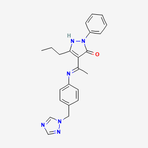 (4Z)-2-phenyl-5-propyl-4-(1-{[4-(1H-1,2,4-triazol-1-ylmethyl)phenyl]amino}ethylidene)-2,4-dihydro-3H-pyrazol-3-one