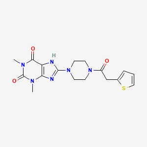 1,3-dimethyl-8-[4-(thiophen-2-ylacetyl)piperazin-1-yl]-3,7-dihydro-1H-purine-2,6-dione