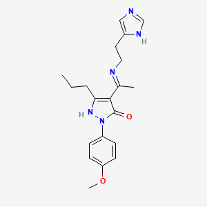 molecular formula C20H25N5O2 B10869601 (4Z)-4-(1-{[2-(1H-imidazol-4-yl)ethyl]amino}ethylidene)-2-(4-methoxyphenyl)-5-propyl-2,4-dihydro-3H-pyrazol-3-one 