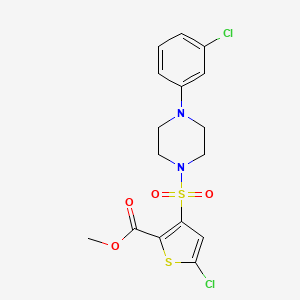 molecular formula C16H16Cl2N2O4S2 B10869640 Methyl 5-chloro-3-{[4-(3-chlorophenyl)piperazin-1-yl]sulfonyl}thiophene-2-carboxylate 