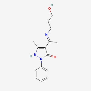 (4Z)-4-{1-[(3-hydroxypropyl)amino]ethylidene}-5-methyl-2-phenyl-2,4-dihydro-3H-pyrazol-3-one