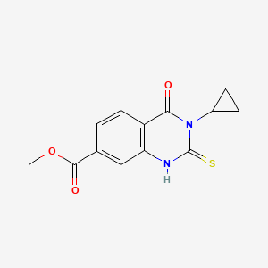 molecular formula C13H12N2O3S B10869670 Methyl 3-cyclopropyl-4-oxo-2-thioxo-1,2,3,4-tetrahydroquinazoline-7-carboxylate 