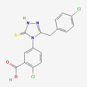 2-chloro-5-[3-(4-chlorobenzyl)-5-sulfanyl-4H-1,2,4-triazol-4-yl]benzoic acid