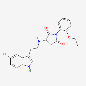 molecular formula C22H22ClN3O3 B10869672 3-{[2-(5-chloro-1H-indol-3-yl)ethyl]amino}-1-(2-ethoxyphenyl)pyrrolidine-2,5-dione 