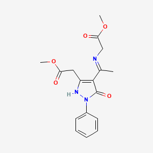 methyl N-{(1Z)-1-[3-(2-methoxy-2-oxoethyl)-5-oxo-1-phenyl-1,5-dihydro-4H-pyrazol-4-ylidene]ethyl}glycinate