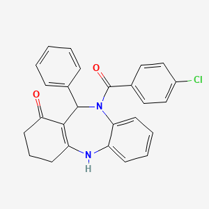 10-(4-chlorobenzoyl)-11-phenyl-2,3,4,5,10,11-hexahydro-1H-dibenzo[b,e][1,4]diazepin-1-one