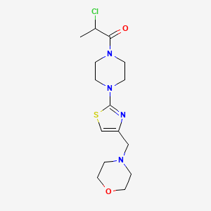 molecular formula C15H23ClN4O2S B10869700 2-Chloro-1-{4-[4-(morpholinomethyl)-1,3-thiazol-2-YL]piperazino}-1-propanone 