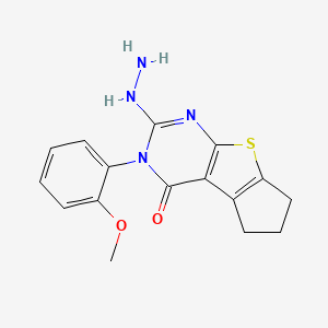 2-Hydrazino-3-(2-methoxyphenyl)-3,5,6,7-tetrahydro-4H-cyclopenta[4,5]thieno[2,3-D]pyrimidin-4-one