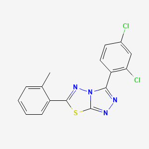 molecular formula C16H10Cl2N4S B10869723 3-(2,4-Dichlorophenyl)-6-(2-methylphenyl)[1,2,4]triazolo[3,4-b][1,3,4]thiadiazole 