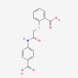 molecular formula C16H13NO5S B10869750 2-({2-[(4-Carboxyphenyl)amino]-2-oxoethyl}sulfanyl)benzoic acid 