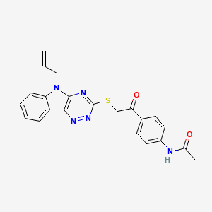 molecular formula C22H19N5O2S B10869766 N-[4-({[5-(prop-2-en-1-yl)-5H-[1,2,4]triazino[5,6-b]indol-3-yl]sulfanyl}acetyl)phenyl]acetamide 