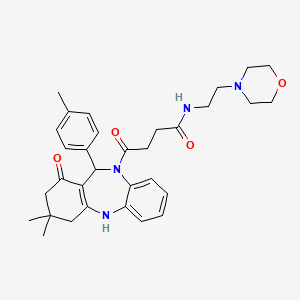 4-[3,3-dimethyl-11-(4-methylphenyl)-1-oxo-1,2,3,4,5,11-hexahydro-10H-dibenzo[b,e][1,4]diazepin-10-yl]-N-[2-(morpholin-4-yl)ethyl]-4-oxobutanamide