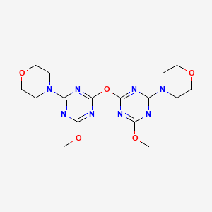 molecular formula C16H22N8O5 B10869782 2,2'-Oxybis[4-methoxy-6-(morpholin-4-yl)-1,3,5-triazine] 