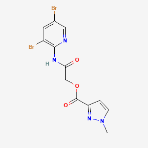 molecular formula C12H10Br2N4O3 B10869785 2-[(3,5-dibromopyridin-2-yl)amino]-2-oxoethyl 1-methyl-1H-pyrazole-3-carboxylate 