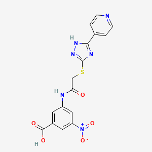 molecular formula C16H12N6O5S B10869786 3-nitro-5-[({[5-(pyridin-4-yl)-4H-1,2,4-triazol-3-yl]sulfanyl}acetyl)amino]benzoic acid 